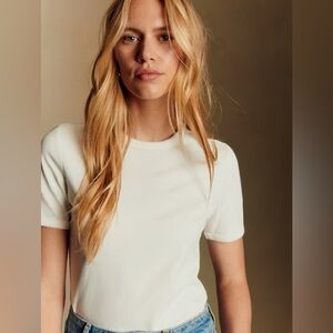 NWT Sezane Nolan Ecru T-shirt Size M